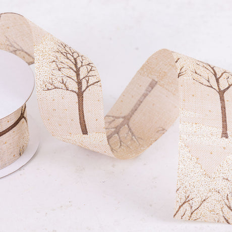 Ribbon, Iced Birch, Natural, 38mm x 10m