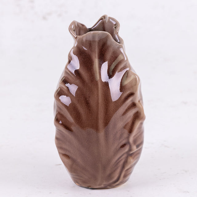 Lyndon Leaf Vase, Brown, 10x10x17cm