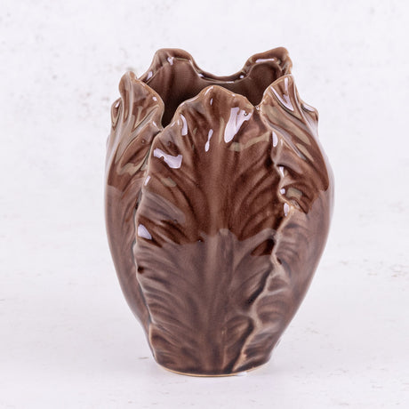 Lyndon Leaf Vase, Brown, 16x16x20cm
