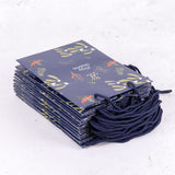 Porto Bag, Mistletoe & Berries, Navy, Pack x 10