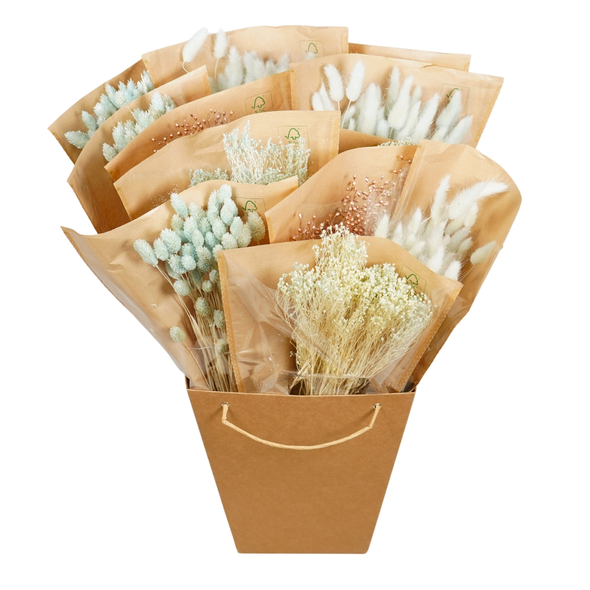 Pre-Order Dried Flowers Mono mix, baby blue, box x 12 bouquets