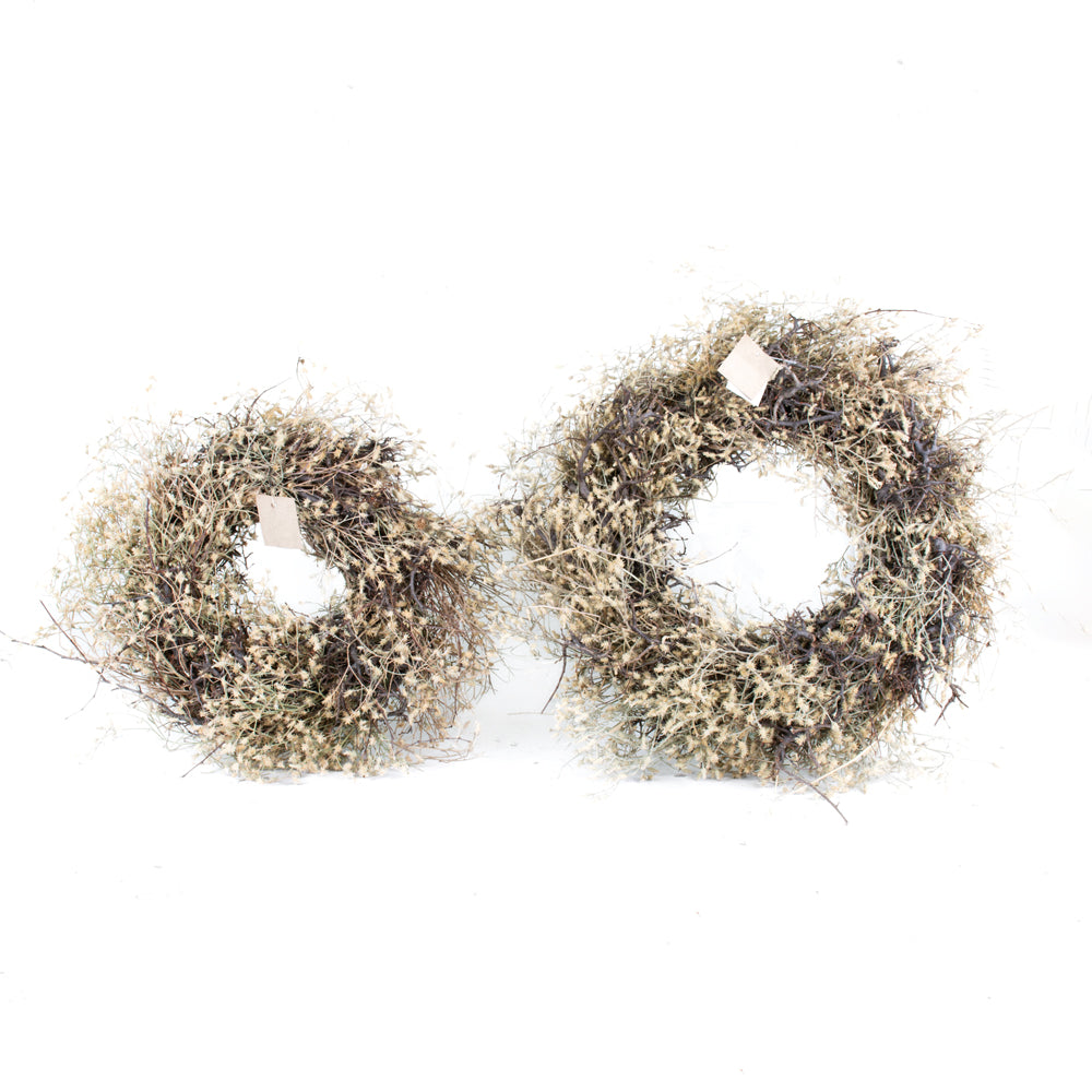 Rough Mountain natural wreath pair in 30 and 40 cm diameter