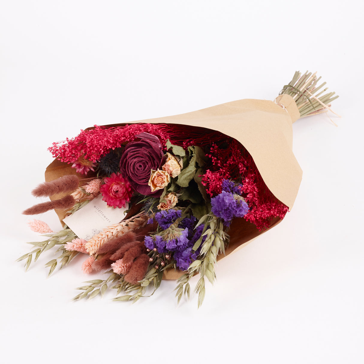 Bouquet, Wildflower Dried, Burgundy, Medium