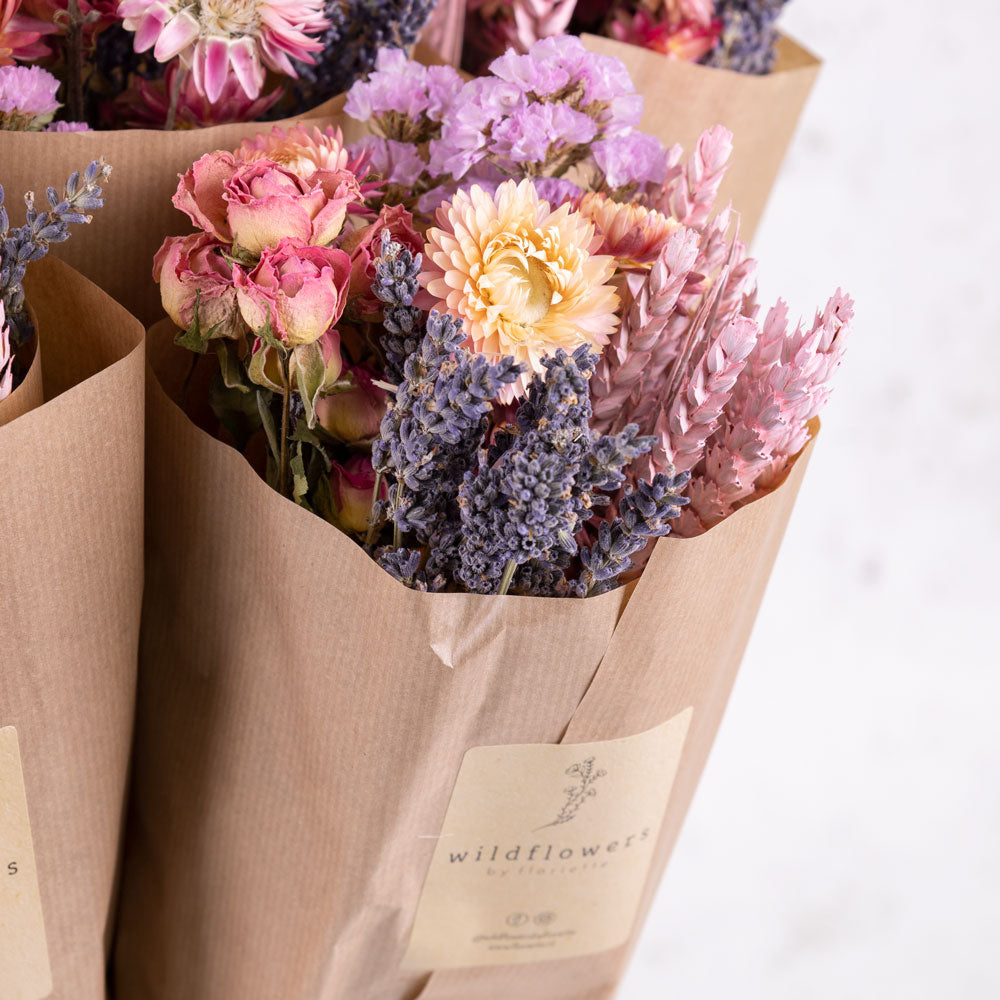 Bucket, Wildflower Bunches, Pink