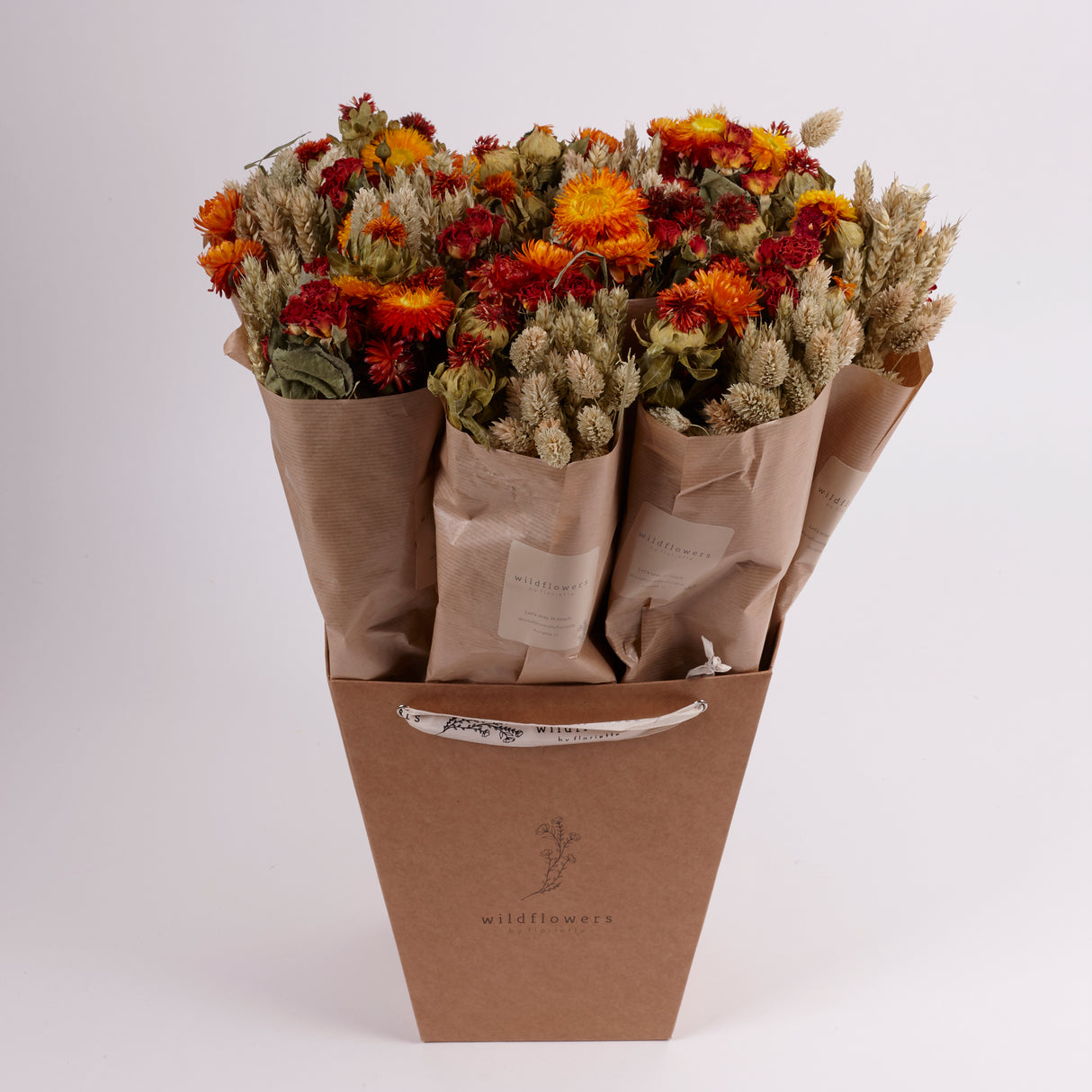 Bucket, Wildflower Bunches, Dried, Orange