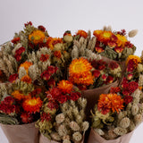 Bucket, Wildflower Bunches, Dried, Orange
