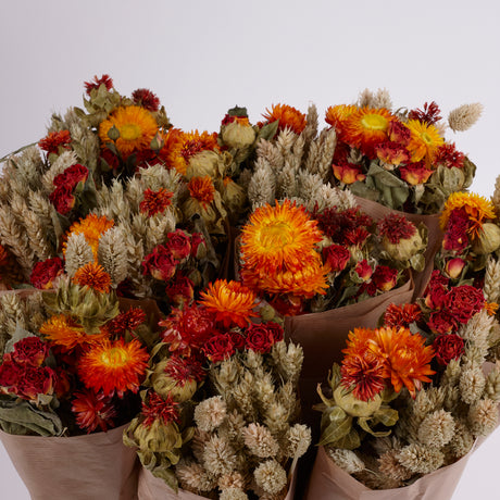 Bucket, Wildflower Bunches, Dried, Orange
