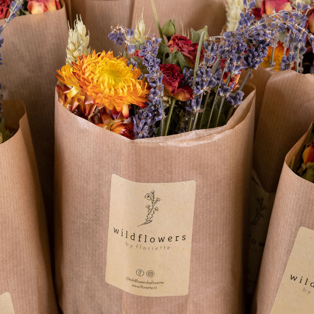 Wildflower Mixed Bunch Bucket, Orange