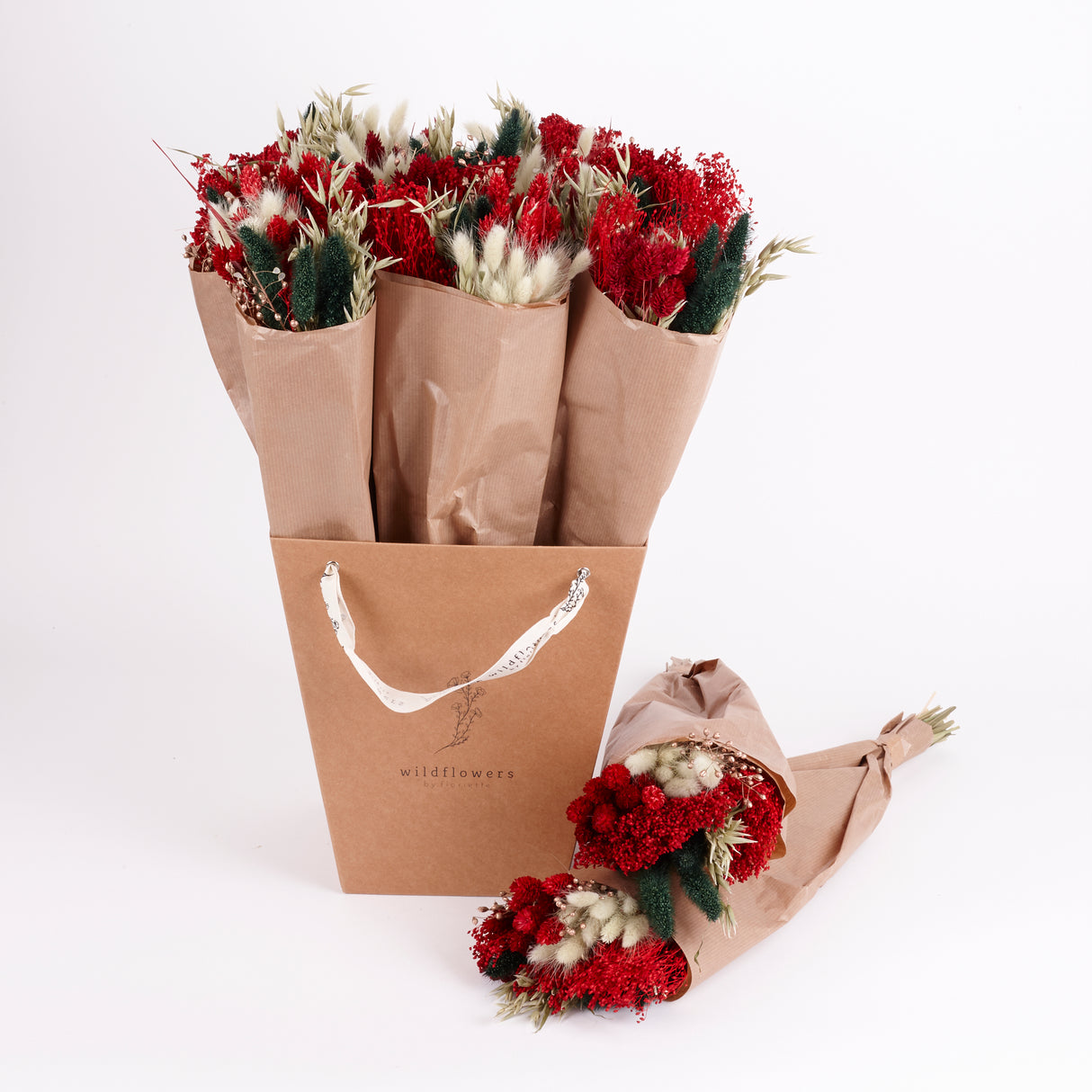 Bucket, Wildflower Bunches, Dried, Holiday Cheer