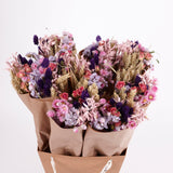 Bucket, Wildflower Bunches, Dried, Purple Glow