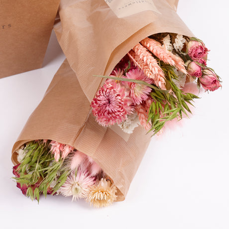 Bucket, Wildflower Bunches, Dried, Pink Joy