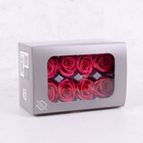 Rose Heads Preserved Med Dark Pink Box 8