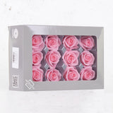 Rose Heads, Preserved, Mini, Pastel Pink, Box 12