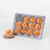 Rose Heads, Preserved, Mini, Peach, 12