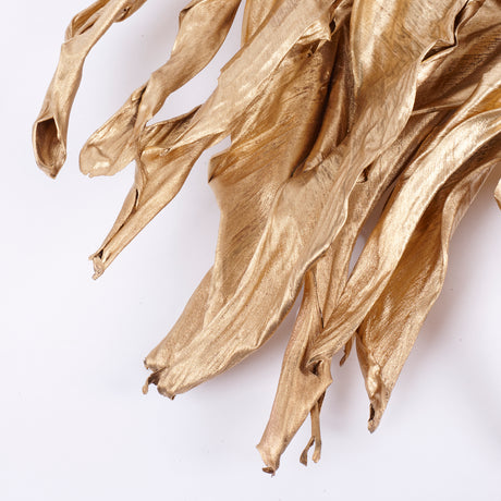 Strelitzia Leaves, Dried, Gold, Bunch x 10