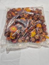Strawflower, (Helichrysum Heads), Dried, Orange, per 100g Box