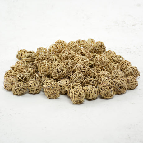 Brunch Ball, Natural, Rattan, 3cm Diameter, Bag x 75 Balls