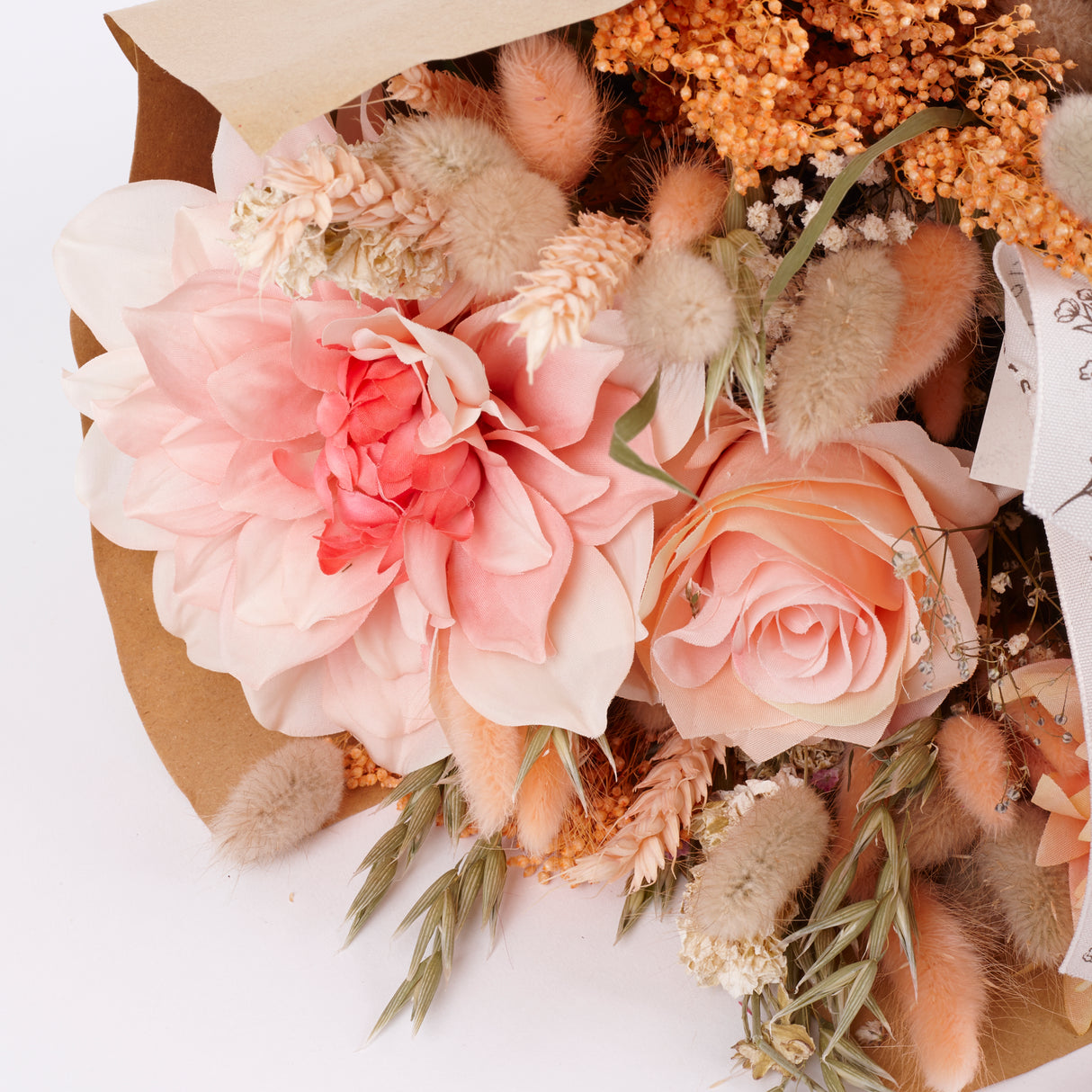 Peach Perfect, Dried and Silk Bouquet