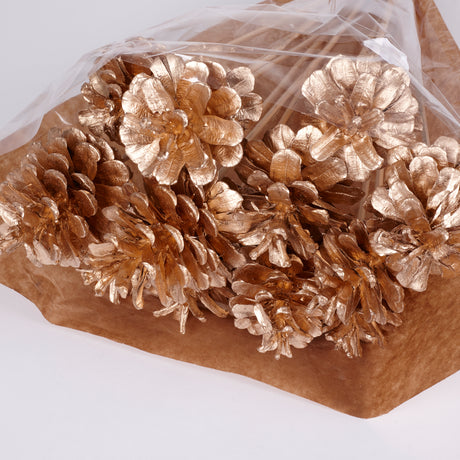 Pine cone on Pick, Gold, Bunch x 12