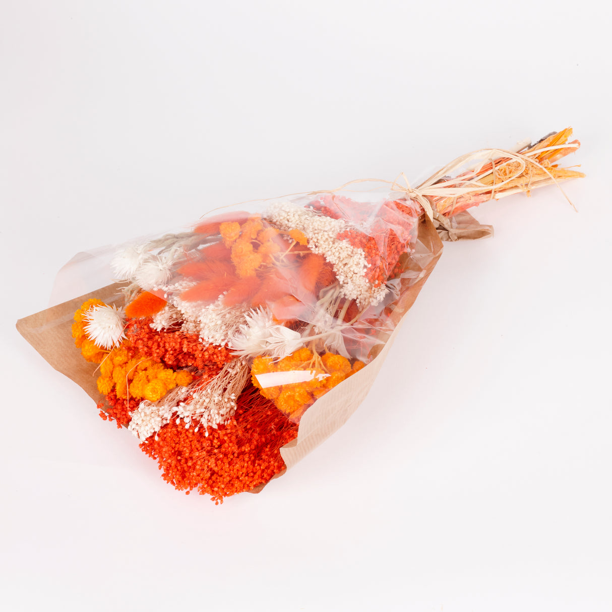 Fantasy Vertical, Dried & Bleached Bouquet, Orange, Medium