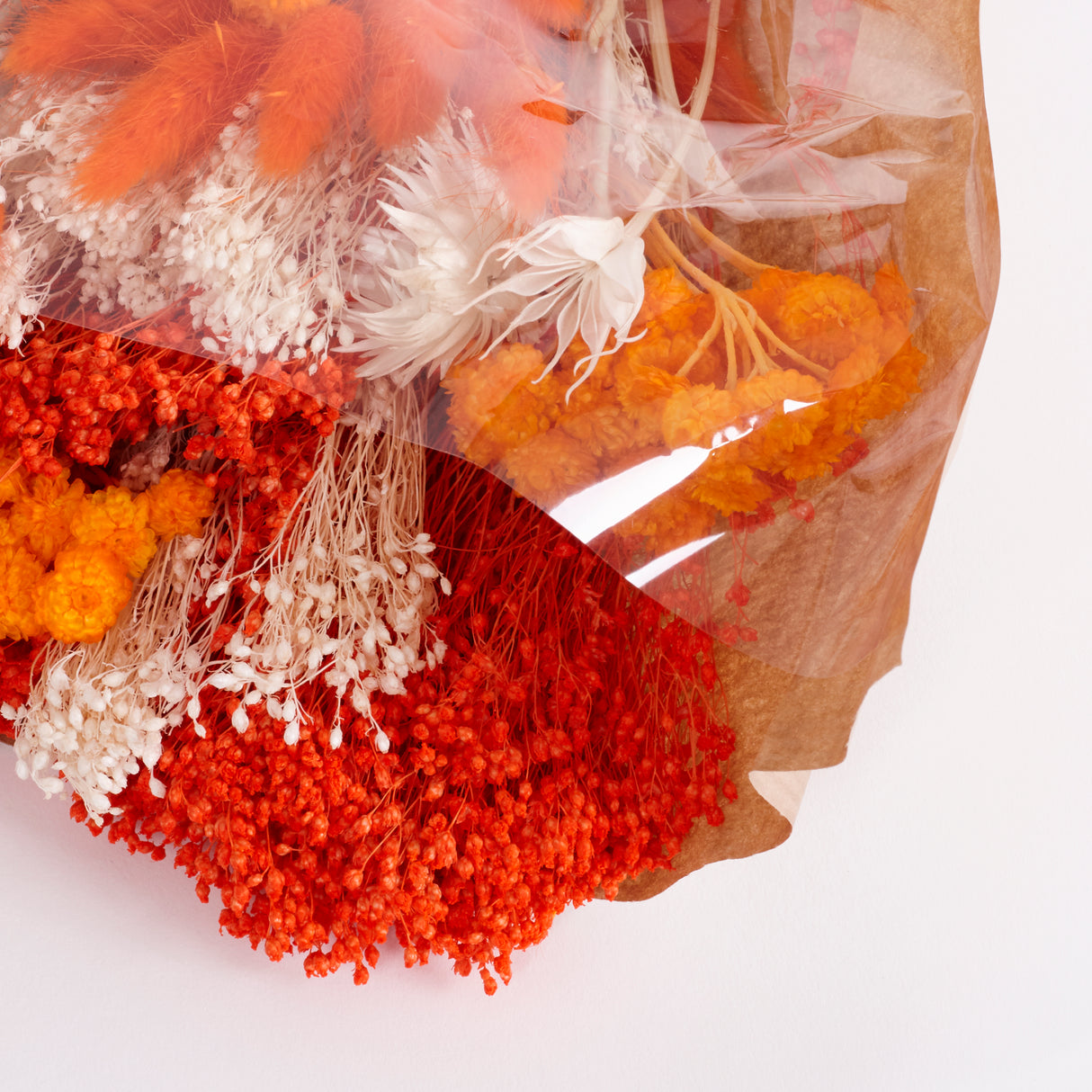 Fantasy Vertical, Dried & Bleached Bouquet, Orange, Medium