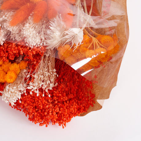 Fantasy Vertical, Dried & Bleached Bouquet, Orange, Medium