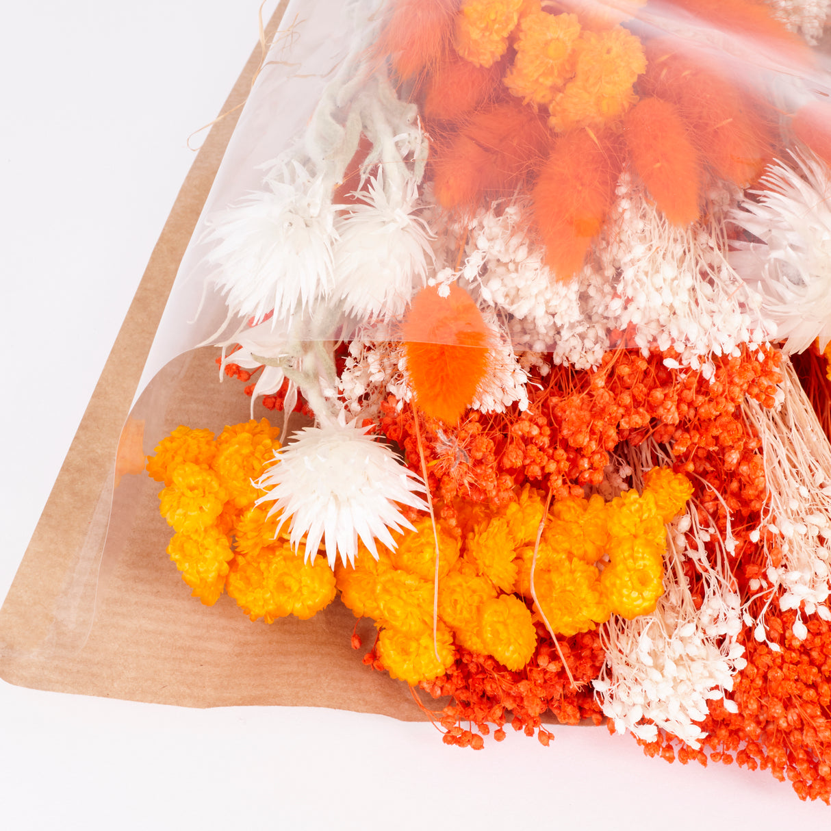 Fantasy Vertical, Dried & Bleached Bouquet, Orange, Medium