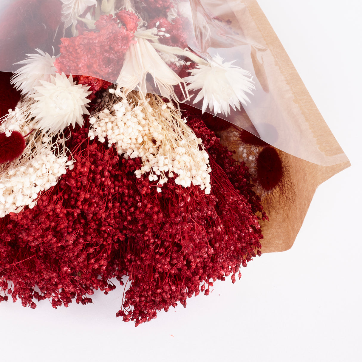 Fantasy Vertical, Dried & Bleached Bouquet, Burgundy, Medium