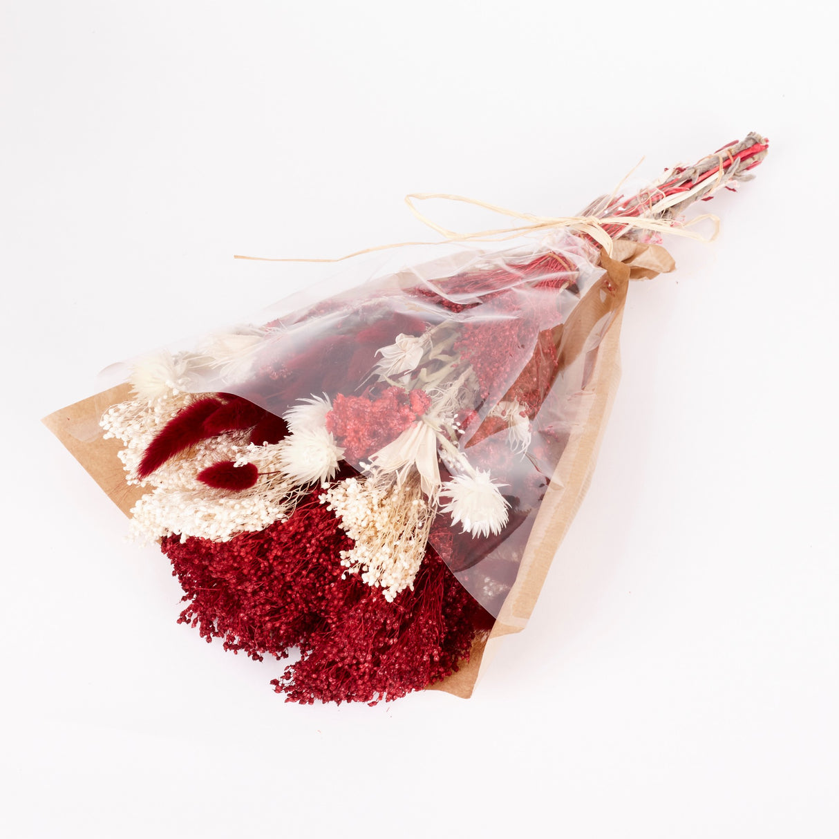 Fantasy Vertical, Dried & Bleached Bouquet, Burgundy, Medium