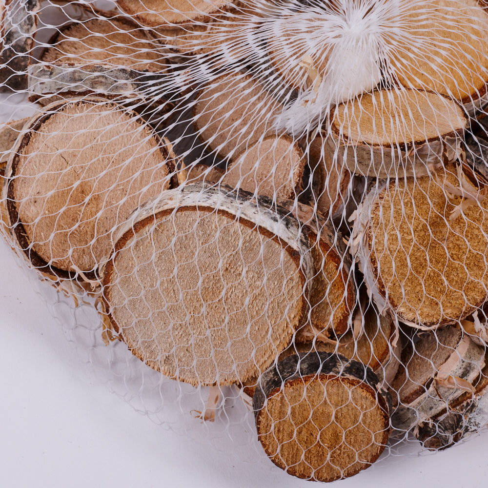 Silver Birch Slices, Natural, 2-6cm, bag x 250g