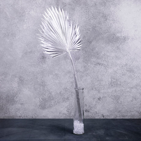 Palm Leaf XL, Metallic Silver, 96cm, Artificial