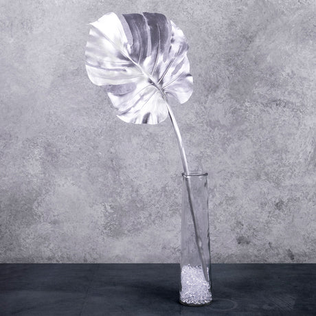 Monstera Leaf XL, Metallic Silver, 80cm, Artificial