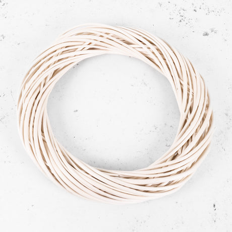 Wicker Wreath Ring, Bleached, 30cm