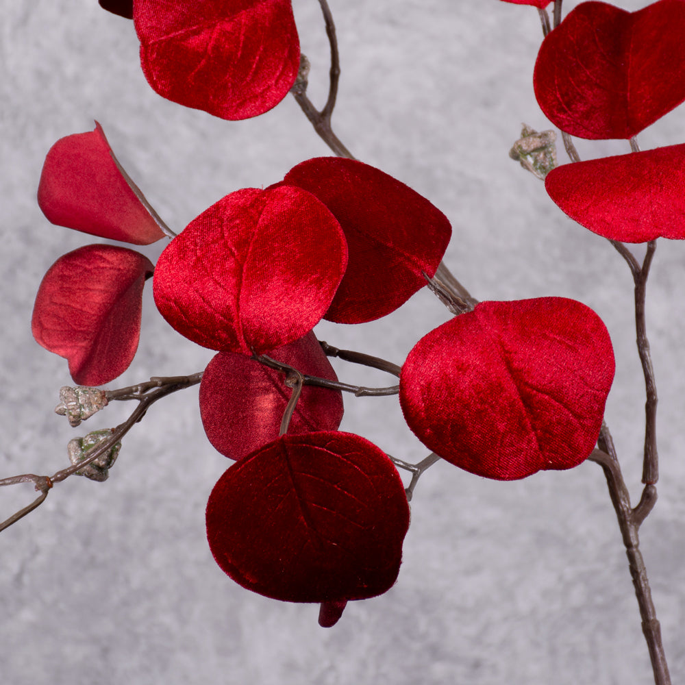 Eucalyptus 'Glamour', Artificial, Red, 83cm Atlas Flowers