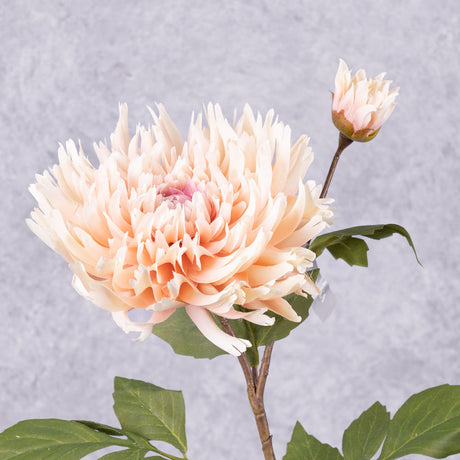 Chrysanthemum Spray (Silk-ka), Peach, 78cm