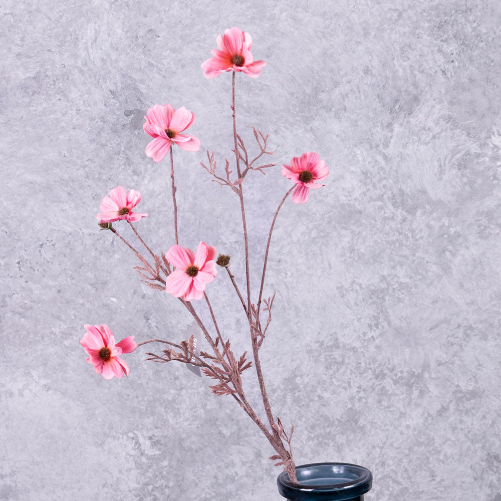 Cosmos Spray (Silk-ka), Artificial, Pink, 77cm – Atlas Flowers