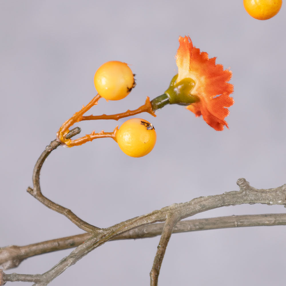 Berry Spray (Silk-ka), Orange/Yellow, 125cm