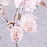 Rose Spray With Snow (Silk-ka), Pink, 126cm