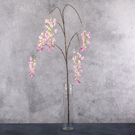 Wisteria spray, Artificial, Pink, 129cm