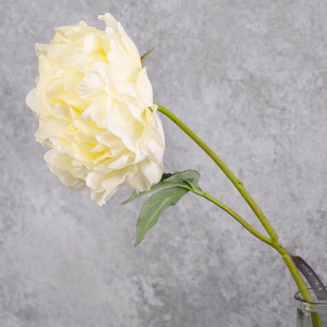 Peony, Artificial, Light Yellow, 57cm