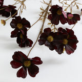 Cosmos Spray (Silk-ka), Artificial, Burgundy, Real Touch, 104cm