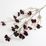 Cosmos Spray (Silk-ka), Artificial, Burgundy, Real Touch, 104cm