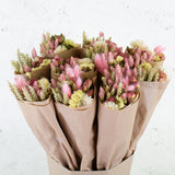 Bucket, Wildflower Bunches, Dried, Yellow Pink