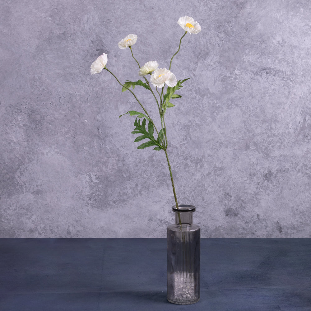 Poppy Flower, White, 63cm