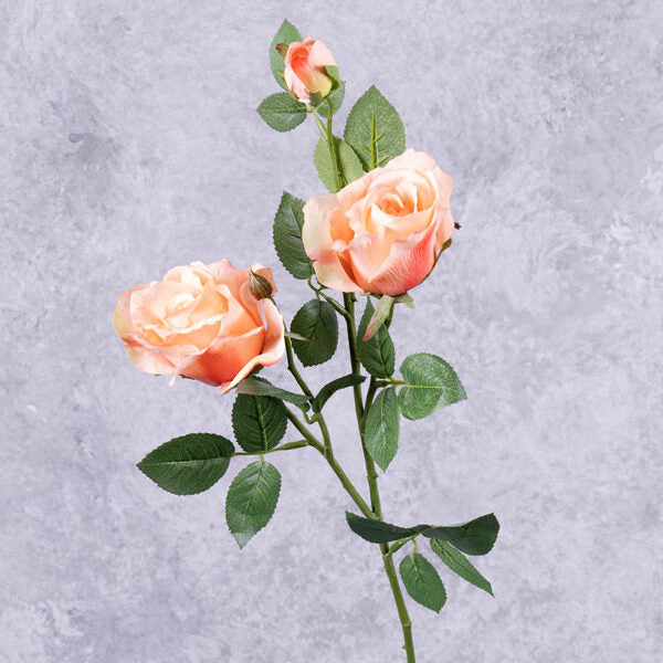 Rose Spray, 'Ever Bloom', Pink, 75cm, Faux Atlas Flowers