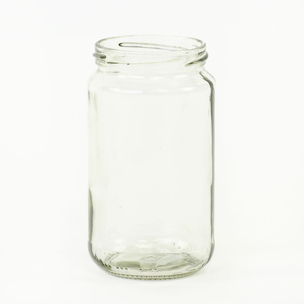 A 370ml glass jam jar