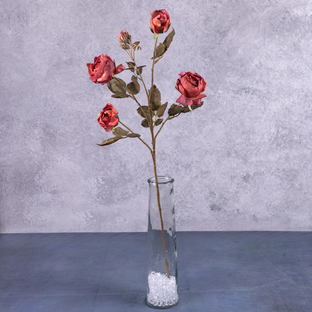 Rose Branch, Edith, Cardinal Red, 76cm, Faux