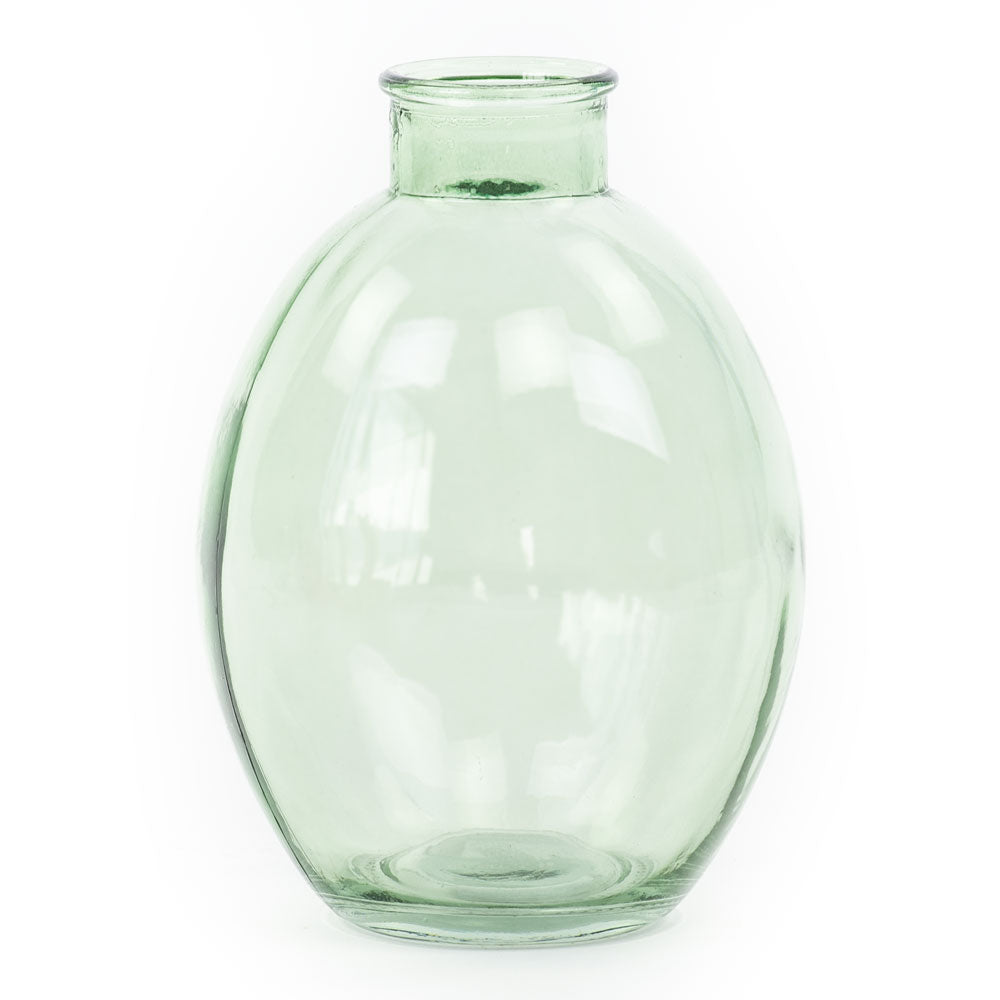a light green glass vase