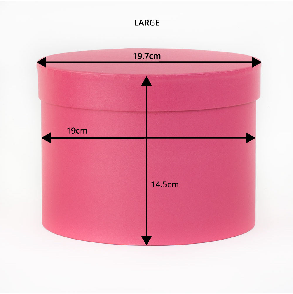 Symphony Hat Box, Strong Pink showing dimensions