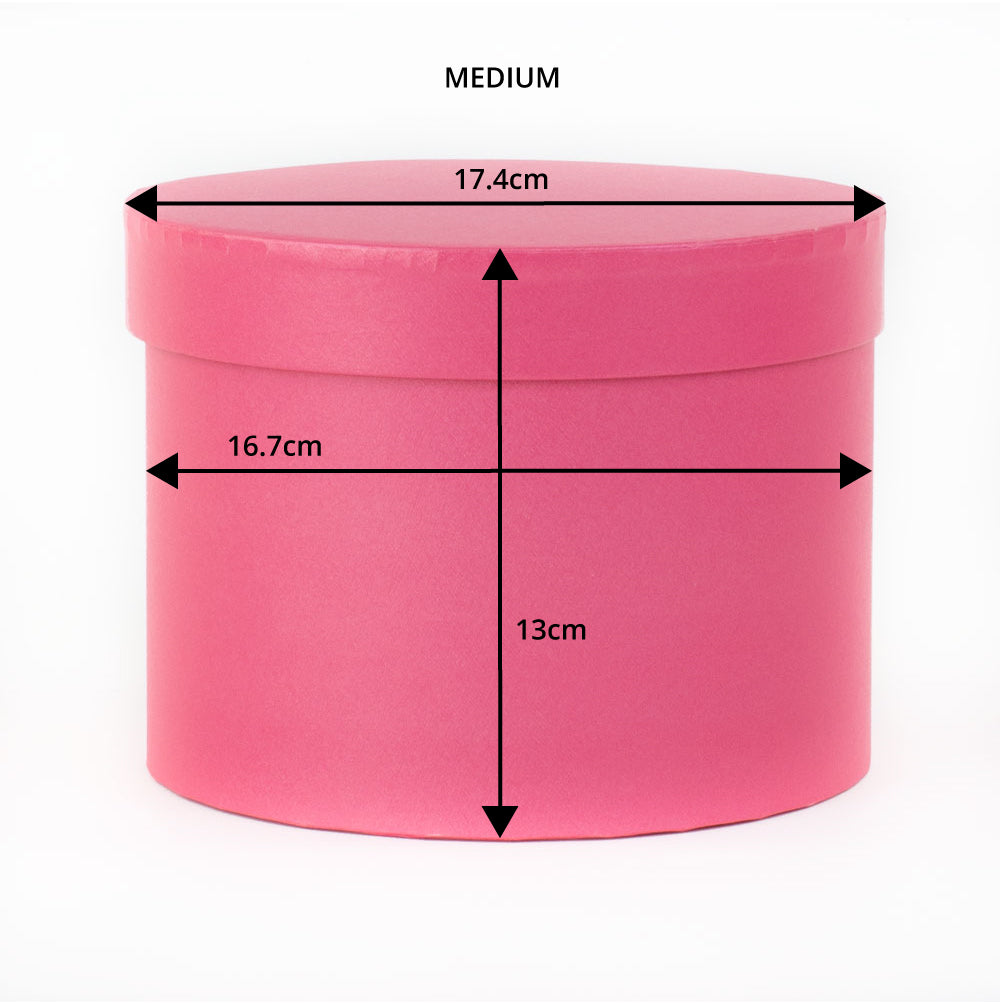 Symphony Hat Box, Strong Pink showing dimensions